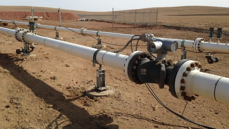 Industrial pipeline infrastructure with pressure sensors and control valves